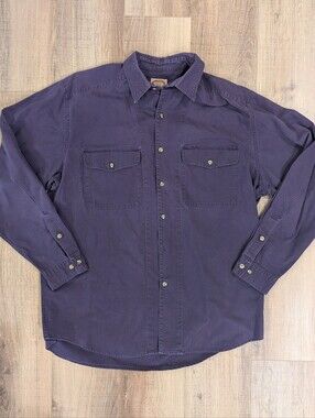 Banana Republic Vintage Purple Button Front Utility Shirt Mens XL Hong Kong